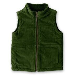 Goumi‎ Sherpa/Corduroy Reversible Vest - Spruce NWT 10-12 y